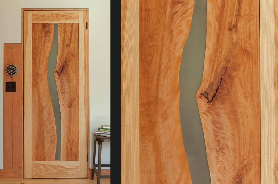 custom wooden door inside the home